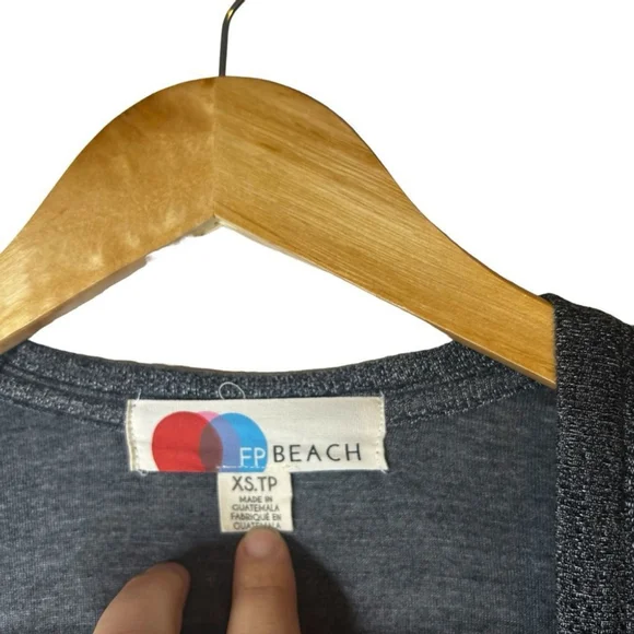 Free People Beach Gray BiCoastal Set Sleeveless Knit Jumpsuit Cardigan Set XS - Picture 14 of 16